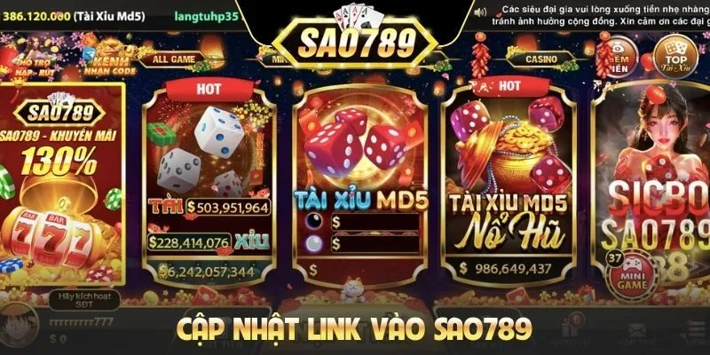 Cập nhật link vào SAO789