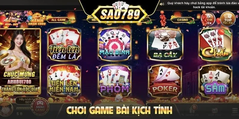 Chơi game bài kịch tính