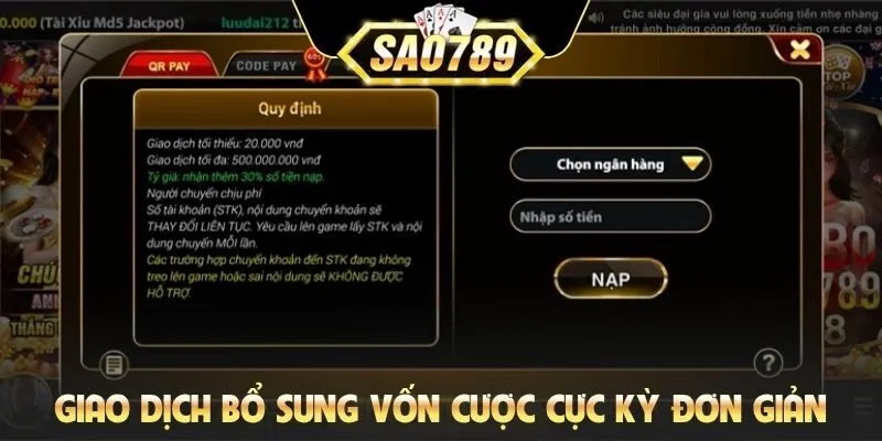 Giao dịch bổ sung vốn cược cực kỳ đơn giản