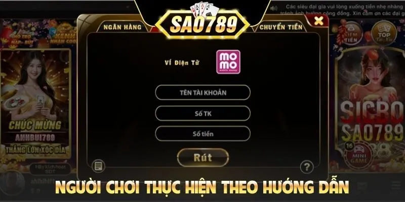 Người chơi thực hiện theo hướng dẫn để nhận thưởng